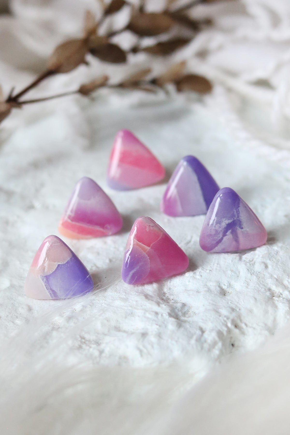 Trinity Studs in Amethyst