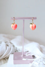Fuzzy Peach Polymer Clay Earrings