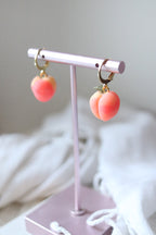 Fuzzy Peach Polymer Clay Earrings