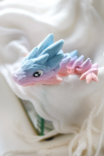 3D Printed Gemstone Dragon Fidget Pet in Periwinkle