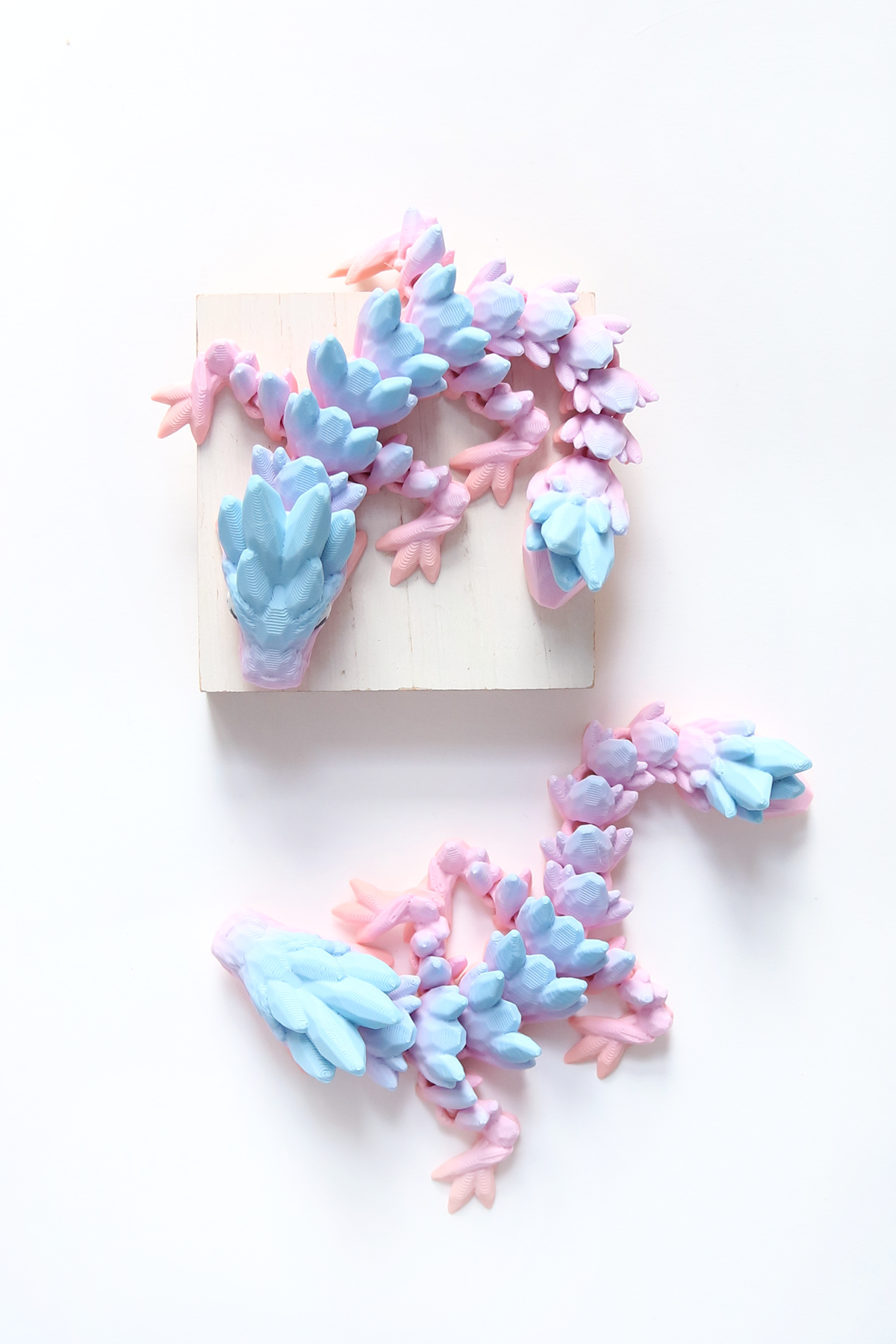 3D Printed Gemstone Dragon Fidget Pet in Periwinkle