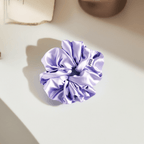 Slim Fluff Silk Satin Scrunchie in Thistle - Petal & Posy
