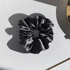 Super Fluff Silk Satin Scrunchie in Carbon - Petal & Posy