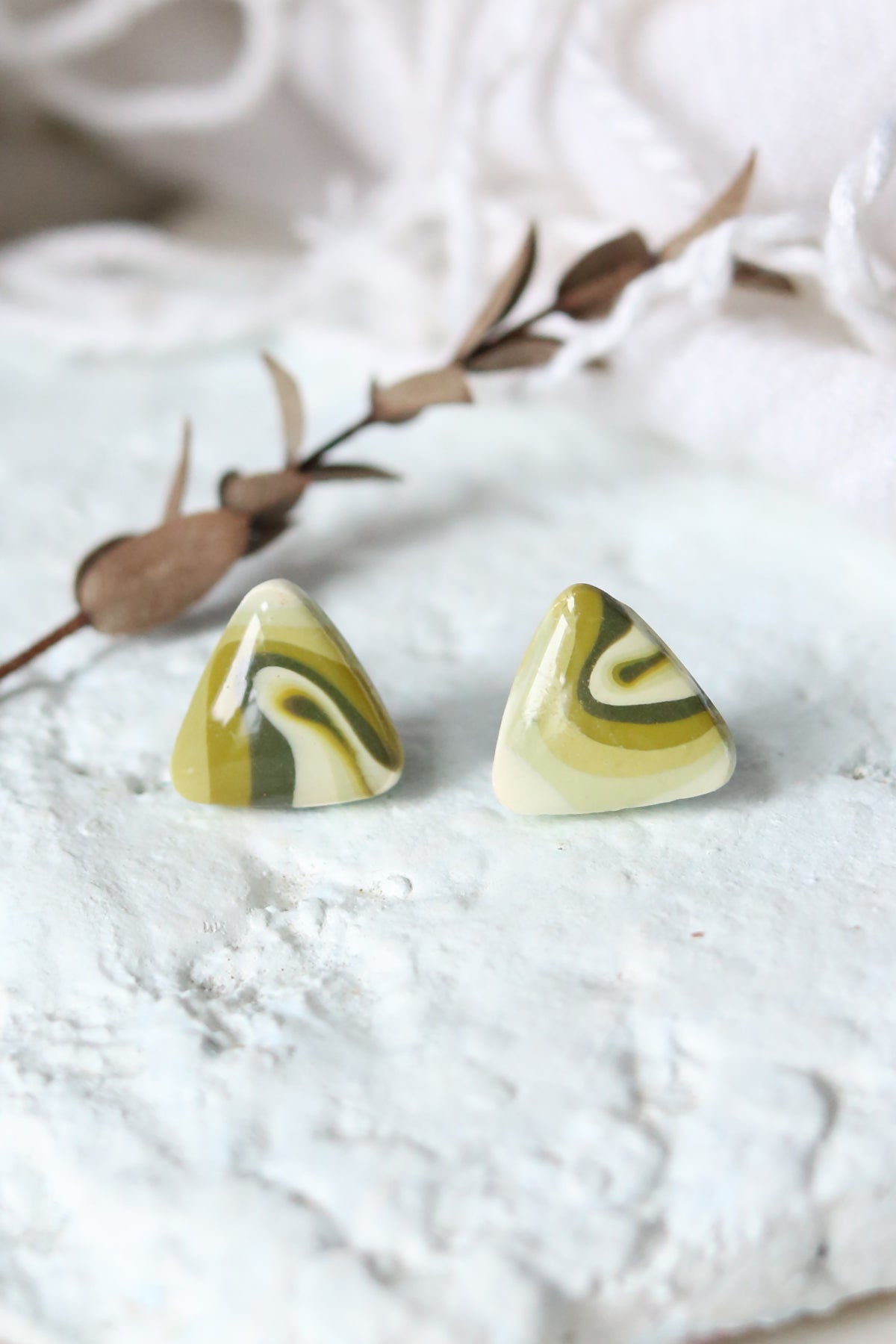 The Grass is Greener Polymer Clay Stud Earrings