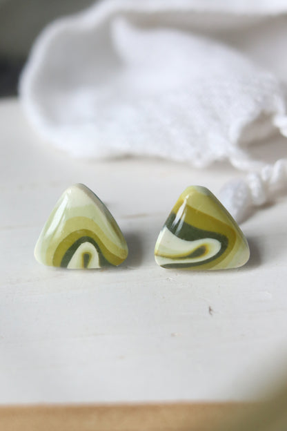 The Grass is Greener Polymer Clay Stud Earrings