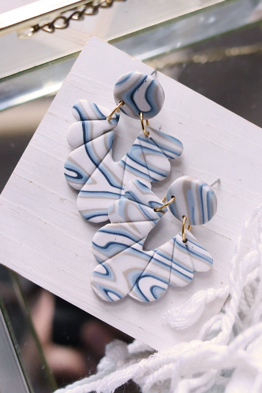 Guardian Polymer Clay Earrings in Denim
