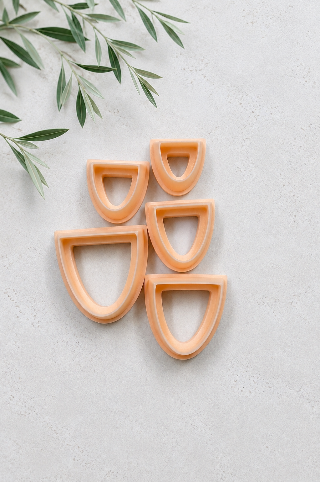 Set of 5 Half Oval Shaped Polymer Clay Cutters