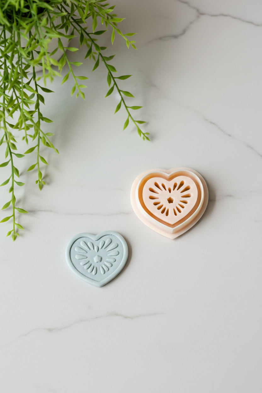 Heart Burst Polymer Clay Earring Cutter
