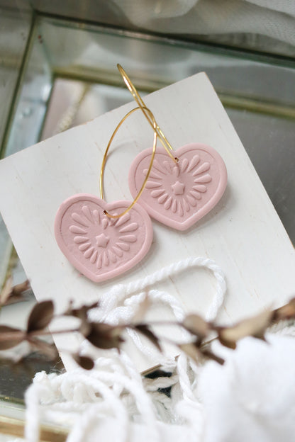 Heart Burst Hoop Earrings | Choose Your Colour