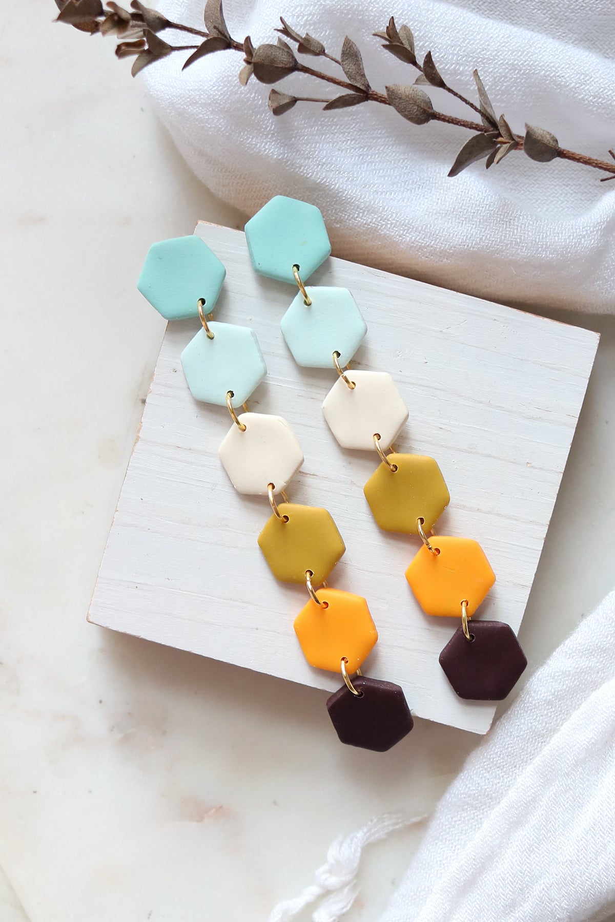 Honeycomb Polymer Clay Earrings | February 2025