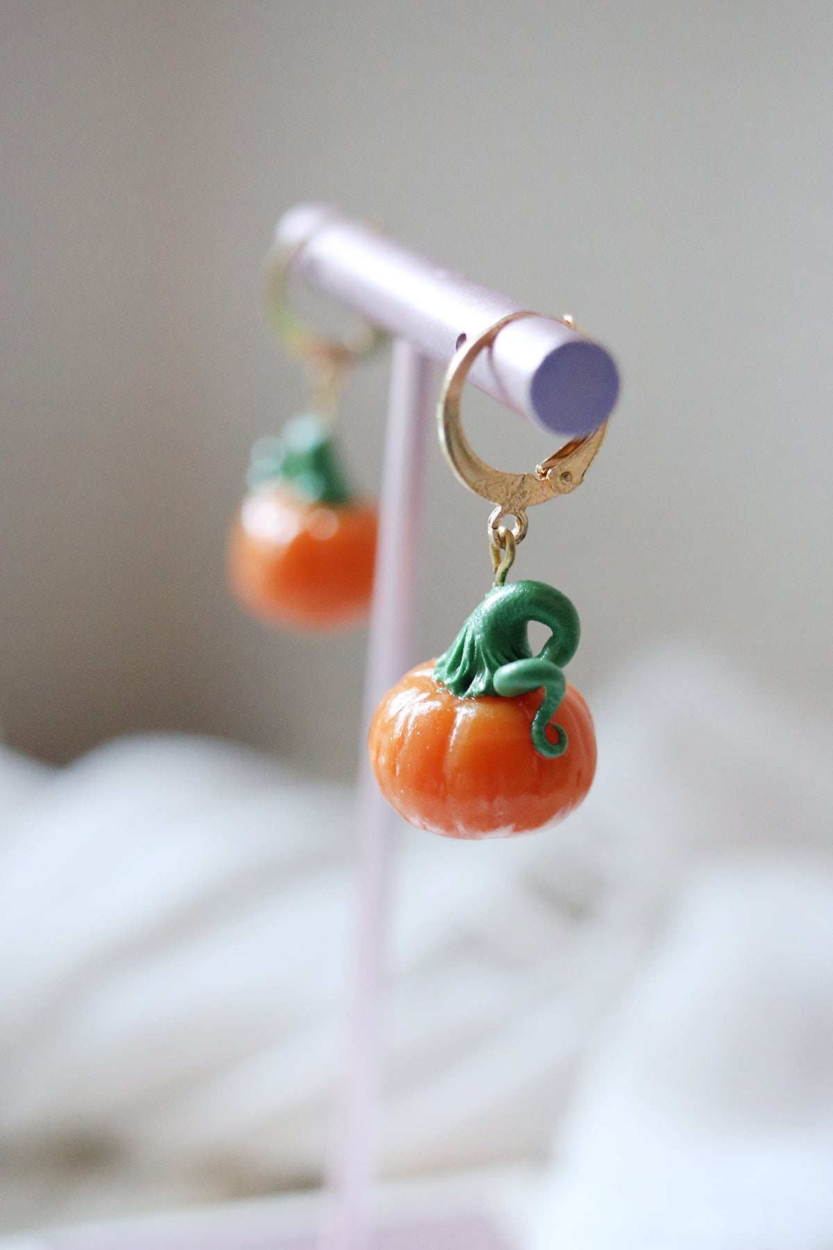 Lil Pumpkin Polymer Clay Earrings