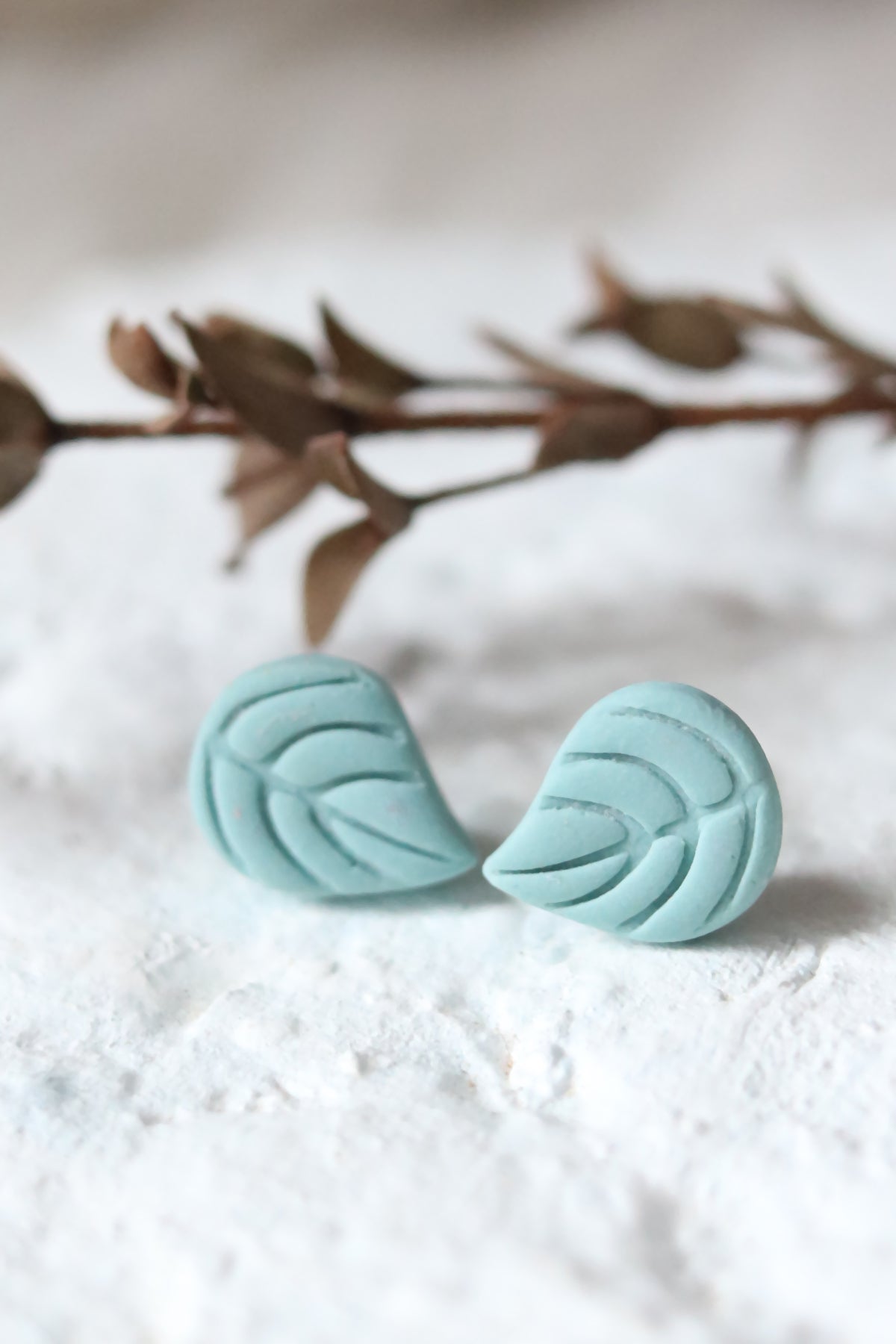 Leaflet Stud Earrings | Choose Your Colour - Petal & Posy