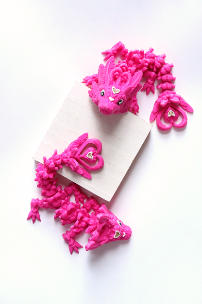 3D Printed Light Heart Dragon in Magenta