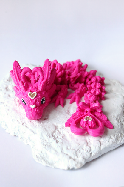 3D Printed Light Heart Dragon in Magenta