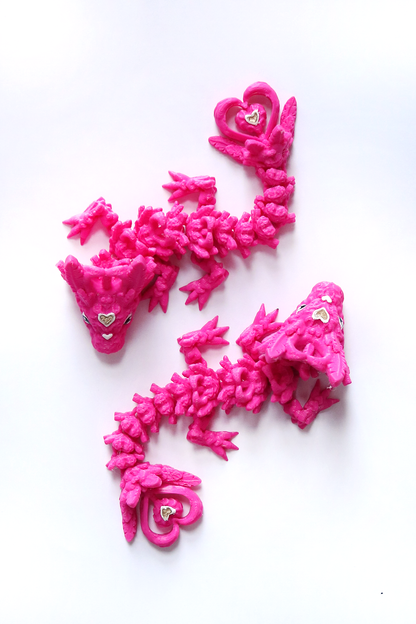 3D Printed Light Heart Dragon in Magenta