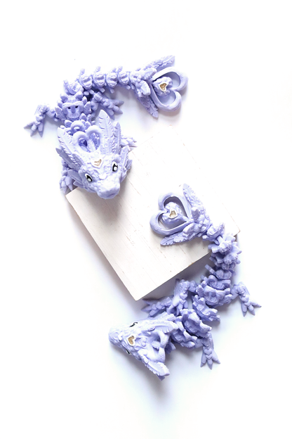 3D Printed Light Heart Dragon in Periwinkle