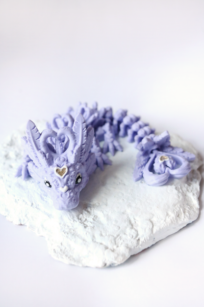 3D Printed Light Heart Dragon in Periwinkle