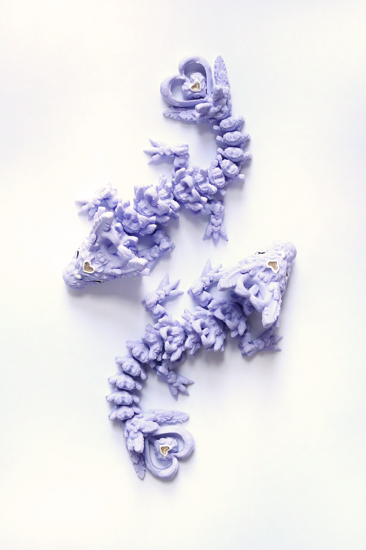 3D Printed Light Heart Dragon in Periwinkle