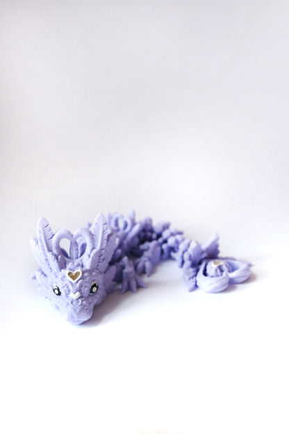 3D Printed Light Heart Dragon in Periwinkle