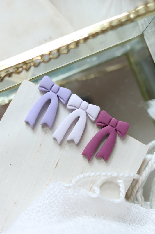 Bow Tails Polymer Clay Stud Earrings | Choose Your Colour
