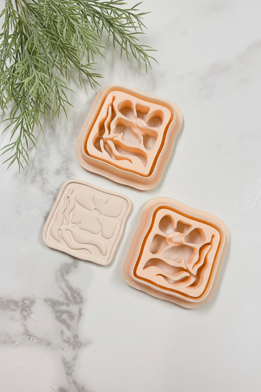 Matisse Floral Polymer Clay Debossing Cutter Set