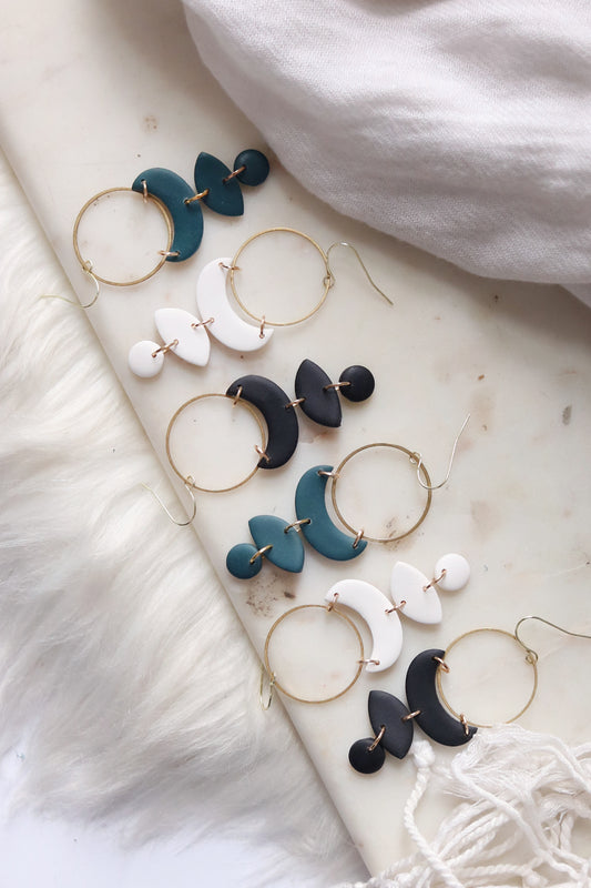 Moon Cycle Earrings | Signature Colours | Choose Your Shade