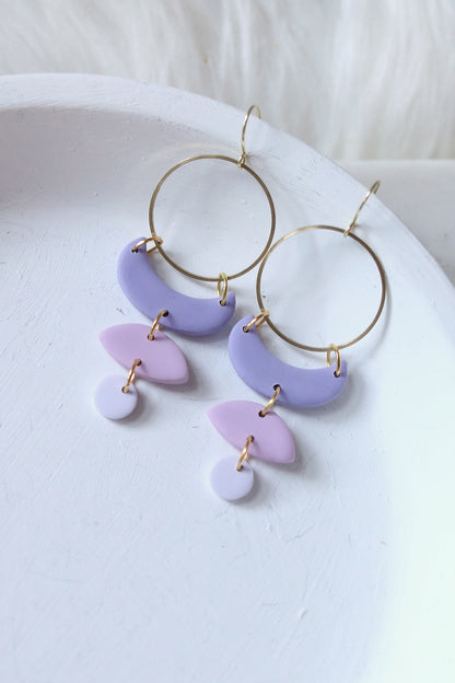 Moon Cycle Valentines Polymer Clay Earrings