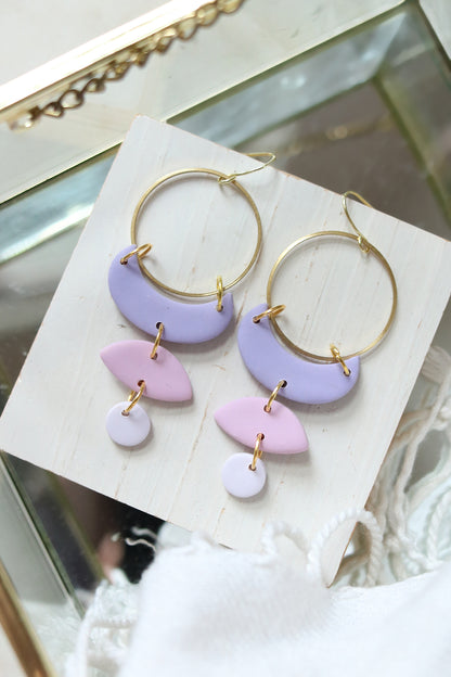 Moon Cycle Valentines Polymer Clay Earrings