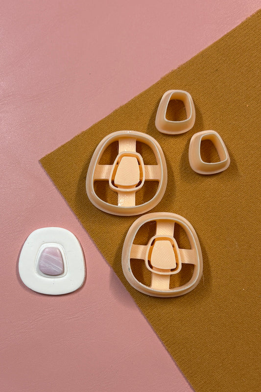 Organic Pebble Bezel Set Polymer Clay Earring Cutters