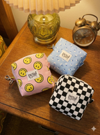 Petal & Posy personal keychain pouch with retro-inspired print, small lifestyle accessory for keys and essentials.