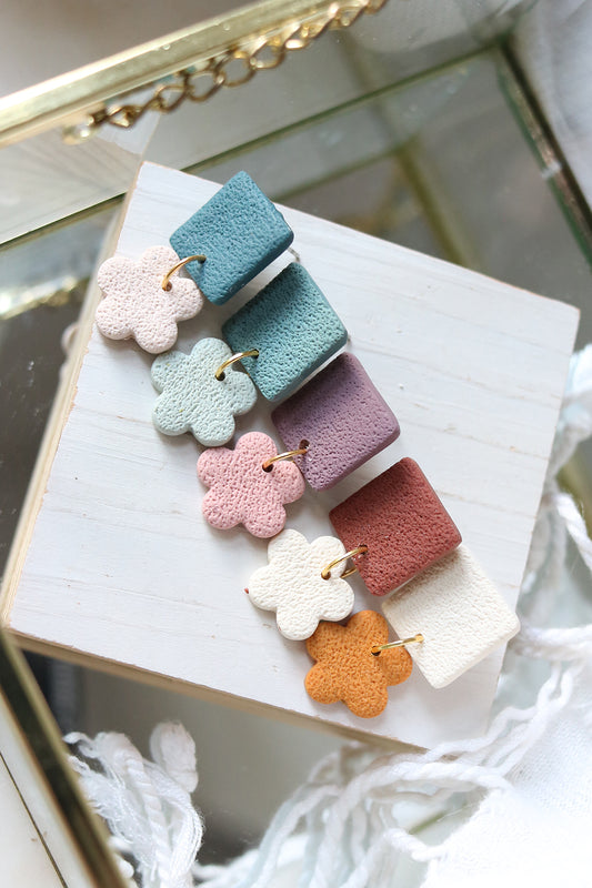 Petal Pusher Polymer Clay Earrings | Choose Your Colour Combo