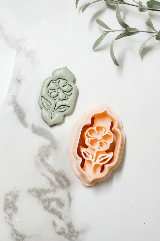 Petite Ornate Flower Frame Polymer Clay Cutter
