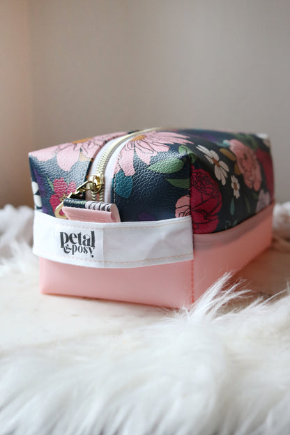 The Posy Pouch Vinyl Makeup Bag in First Bloom
