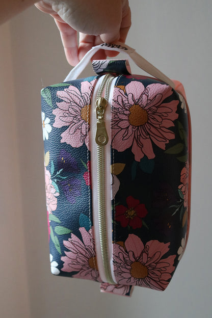 The Posy Pouch Vinyl Makeup Bag in First Bloom
