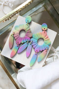 Prismatic Tie Dye Polymer Clay Earrings