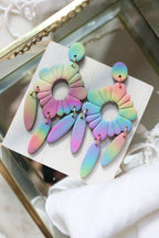 Prismatic Tie Dye Polymer Clay Earrings
