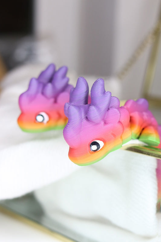 3D Printed Rainbow Axolotl Fidget Pet