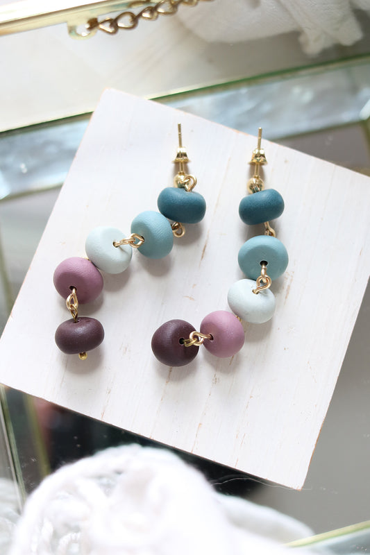 Rondelle Polymer Clay Beaded Earrings