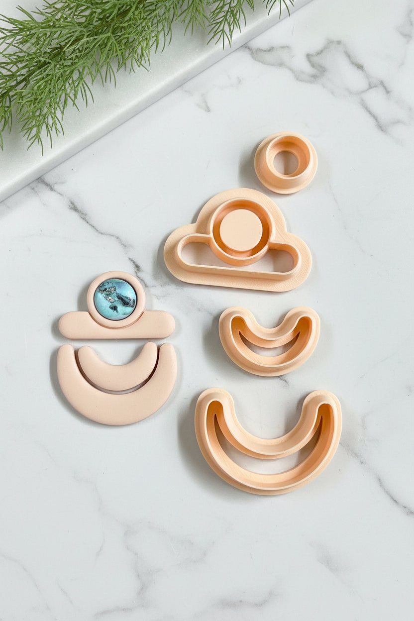 Saddle Shaped Dangle Bezel Polymer Clay Cutter Set