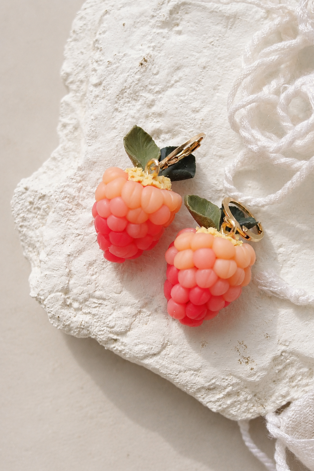 Salmon Berry Polymer Clay Earrings