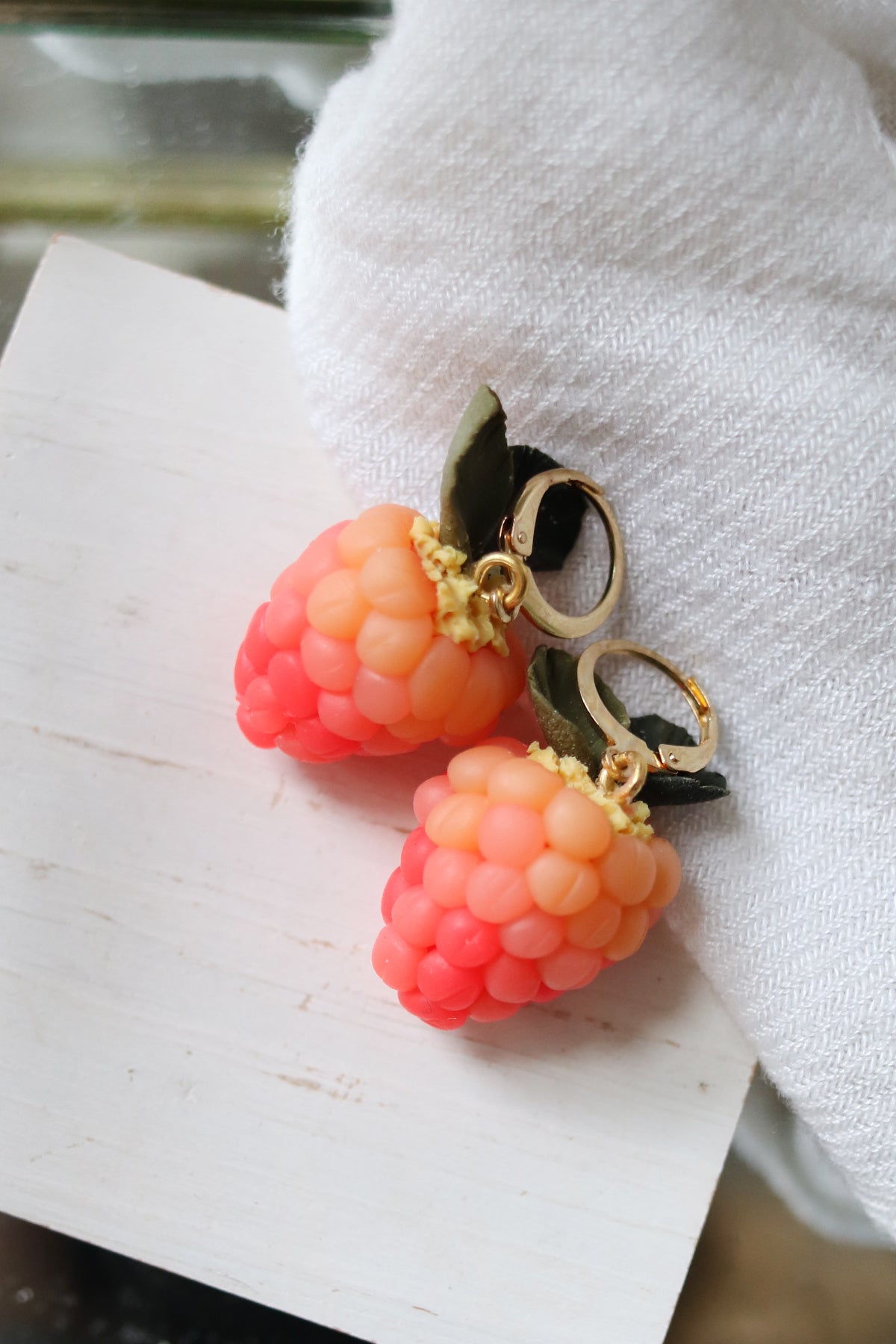 Salmon Berry Polymer Clay Earrings