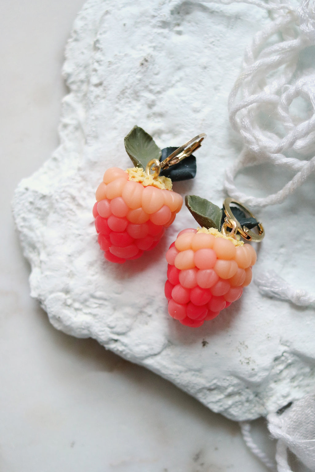 Salmon Berry Polymer Clay Earrings