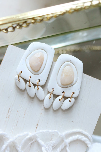 Salt Studs Bezel Inlay Polymer Clay Stud Earrings