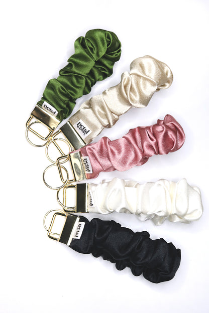 Satin Scrunchie Wristlet Keychain