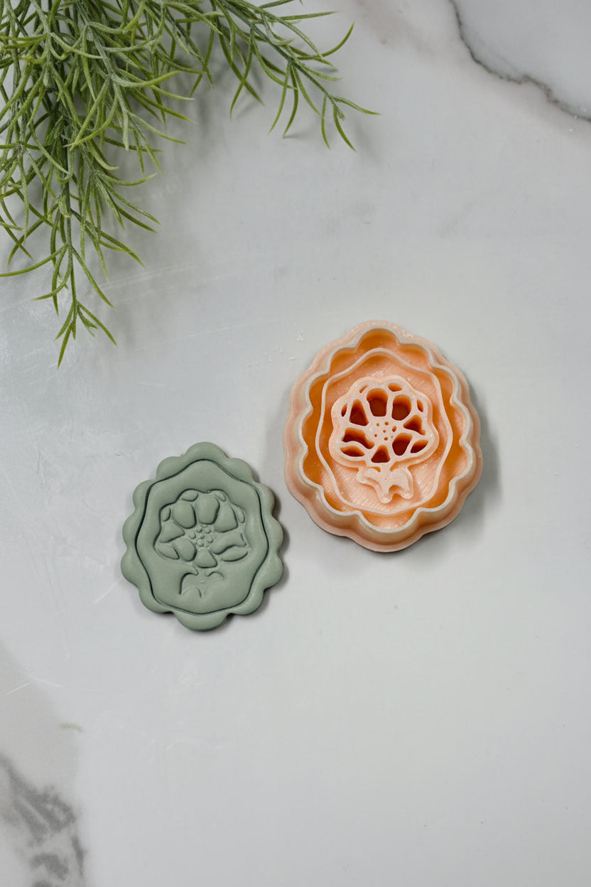 Scalloped Flower Frame Polymer Clay Cutter