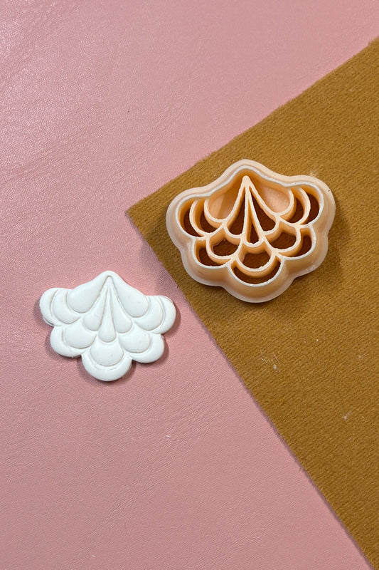 Scalloped Plume Drop Polymer Clay Earring Cutter