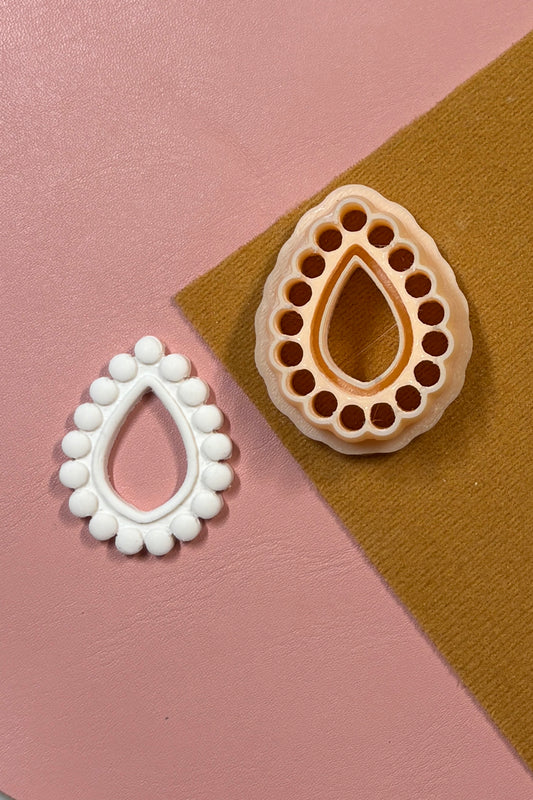 Scalloped Tear Drop Polymer Clay Earring Cutter