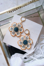 Goldenrod Polymer Clay Flower Earrings
