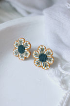 Goldenrod Polymer Clay Flower Stud Earrings