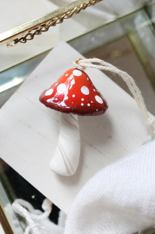 Toadstool Polymer Clay Ornament